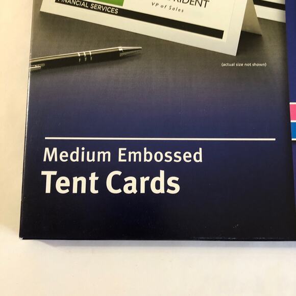Avery 5305 Medium Embossed Tent Cards White 100 Count 2.5" X 8.5" 50 sheets - Picture 5 of 9